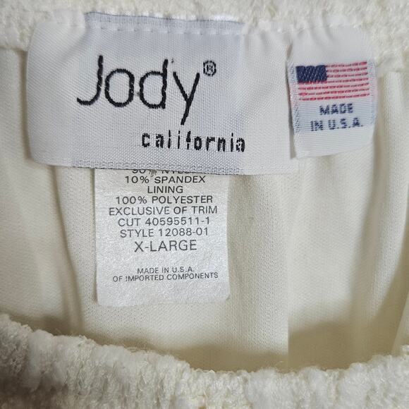 VTG 90s Jody California Cream Lace Bell Sleeve Boho Hippie Midi Dress, sz XL - Picture 5 of 5